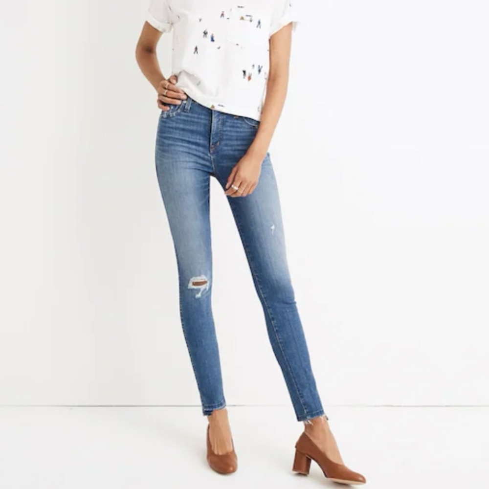 Madewell 10" High Rise Skinny Jeans Drop Step Hem Edition